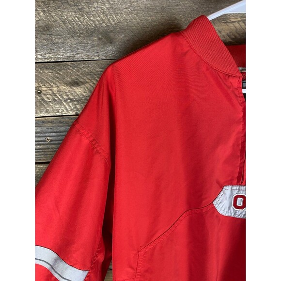 Nike Men's Sz M Red Ohio State Pullover Wind Breaker Reflective 1/4 Zip - Picture 2 of 15